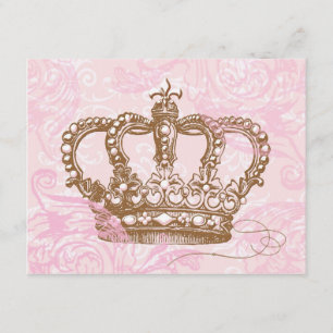 Rosa Princess Krona inbjudningar