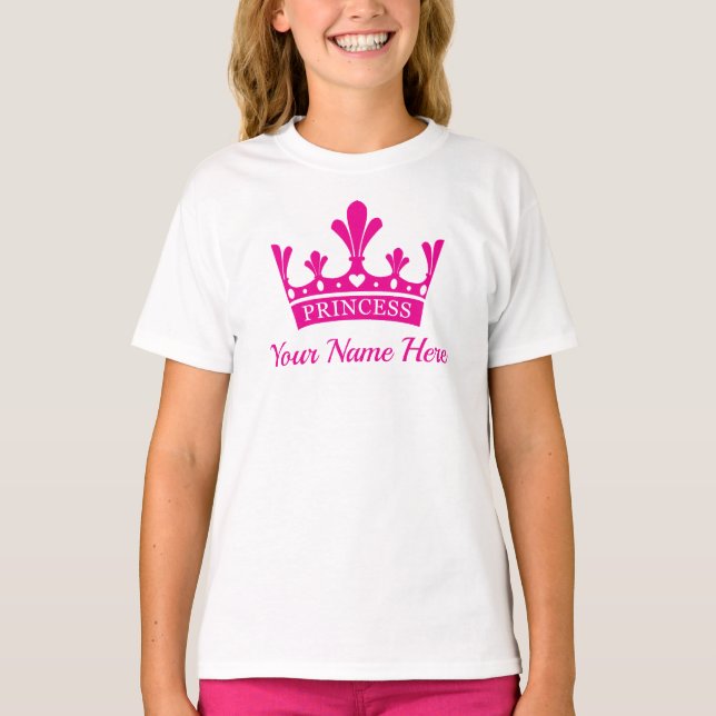 Rosa Princess Krona - Kinda Girl T Shirt (Framsida)
