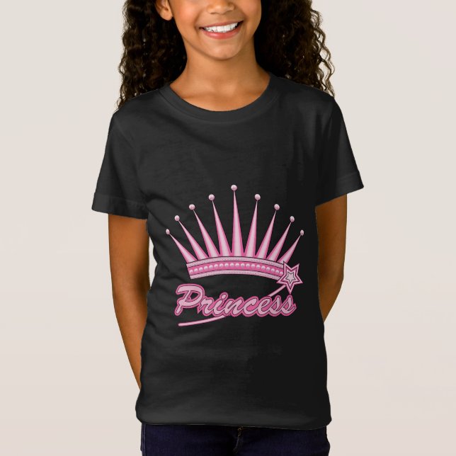 Rosa Princess Krona T Shirt (Framsida)