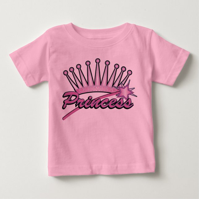 Rosa Princess Krona T Shirt (Framsida)