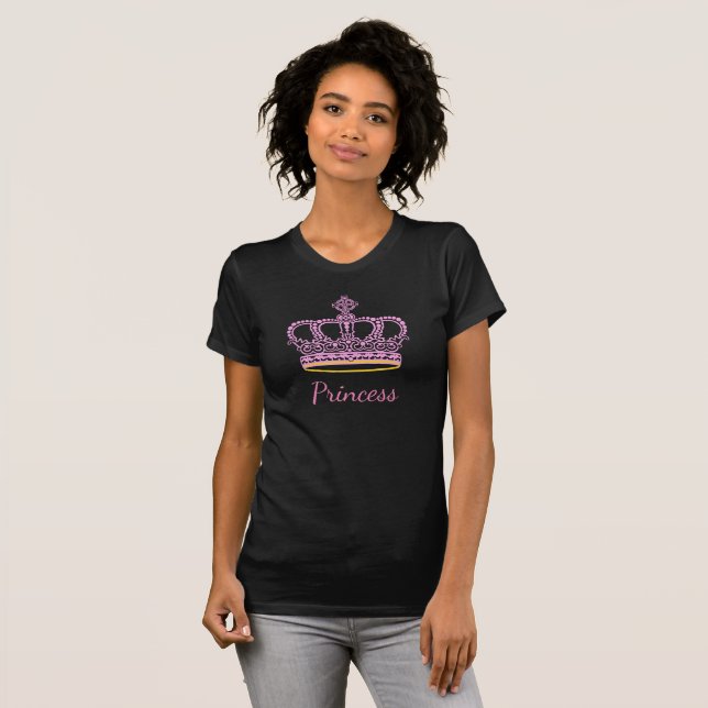 Rosa princess krona t shirt (Hel framsida)