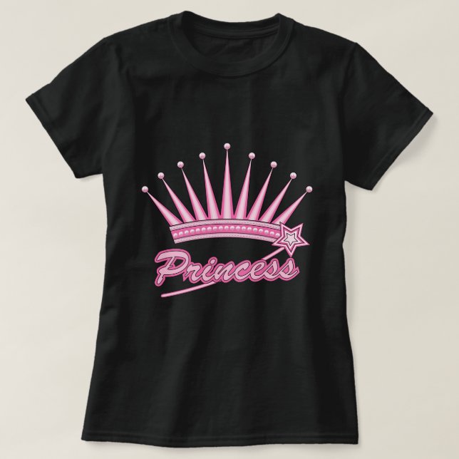 Rosa Princess Krona T Shirt (Design framsida)