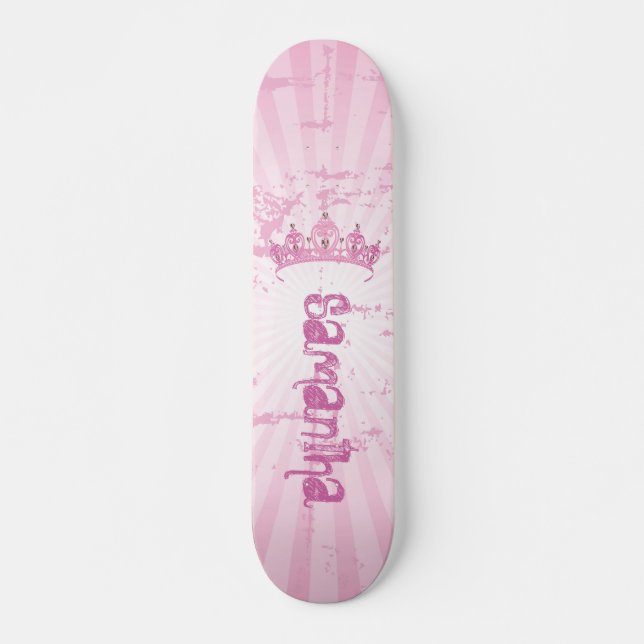 Rosa Princess Krona Tiara Old school Skateboard (Framsida)