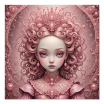 Rosa Princess Mark Ryden Stil Art Poster Skriv ut