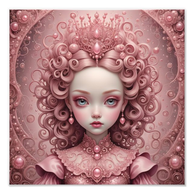 Rosa Princess Mark Ryden Stil Art Poster Skriv ut (Framsidan)