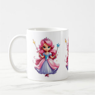 Rosa Princess med Magic Trollspö och Tiara Kaffemugg