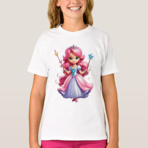 Rosa Princess med Magic Trollspö och Tiara T Shirt