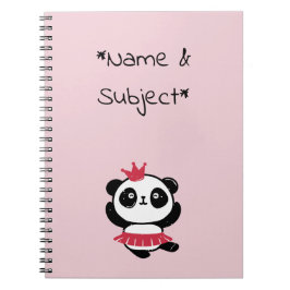 Rosa Princess Panda Notebook Anteckningsbok Med Spiral