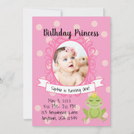 Rosa Princess Party-inbjudan  Inbjudningar
