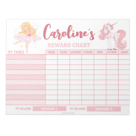 Rosa Princess Reward Diagram Personlig Namn Aktivi Anteckningsblock