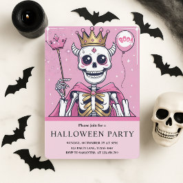 Rosa Princess Skeleton Halloween fest Julkort
