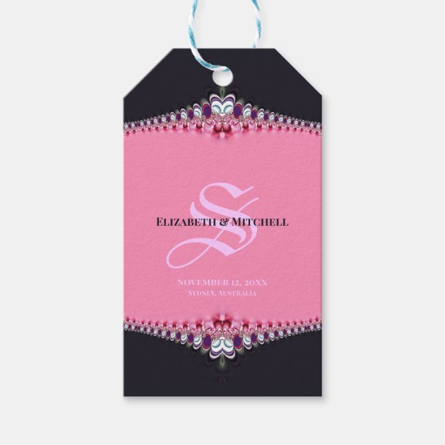 Rosa Princess Spets Speciell Dag Förlovning Bröllo Presentetikett (Framsidan)