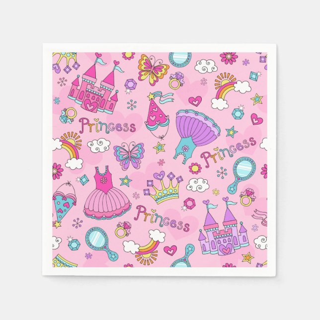 Rosa Princess Standard Cocktail Papper Napkins Pappersservett (Framsidan)