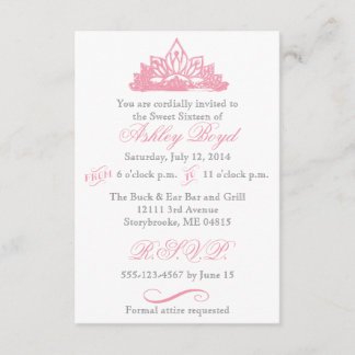 Rosa Princess Sweet sixteen Inbjudan