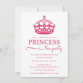 Rosa Princess Tea Party födelsedagsinbjudan Inbjudningar
