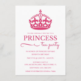 Rosa Princess Tea Party födelsedagsinbjudan Inbjudningar