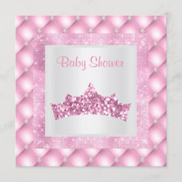 rosa princess Tembabydusch diamonds tiara Inbjudningar
