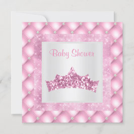 rosa princess Tembabydusch diamonds tiara Inbjudningar