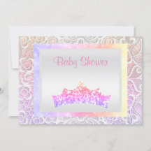 rosa princess Tembabydusch snöre tiara pastel