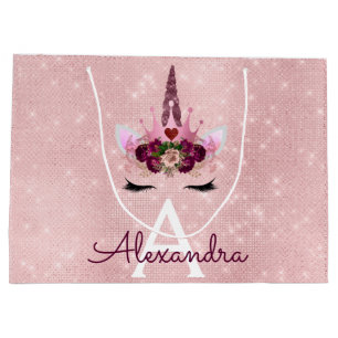 Rosa Princess Unicorn Ro Guld  Rosa Glitter