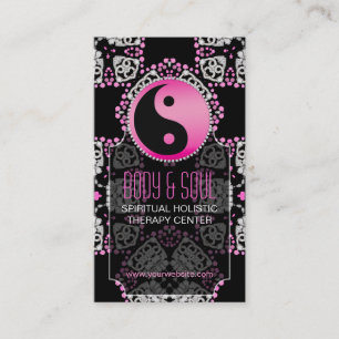 Rosa Princess Yin Yang New Age Yoga Affärskorts Visitkort