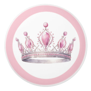 Rosa prinsess Tiara kvinnlig keramisk knopp