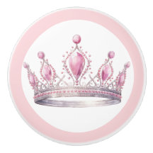 Rosa prinsess Tiara kvinnlig keramisk knopp