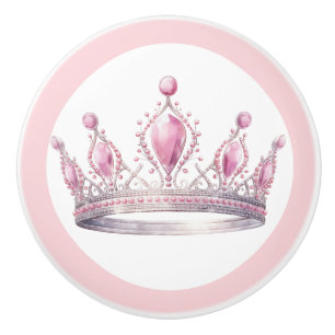 Rosa prinsess Tiara kvinnlig keramisk knopp