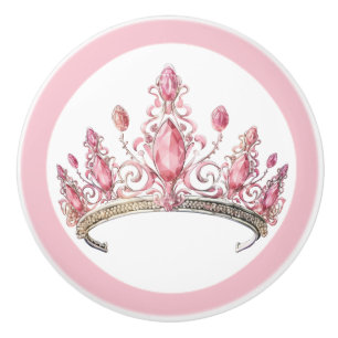 Rosa prinsess Tiara kvinnlig keramisk knopp