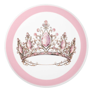 Rosa prinsess Tiara kvinnlig keramisk knopp