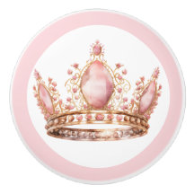 Rosa prinsess Tiara kvinnlig keramisk knopp