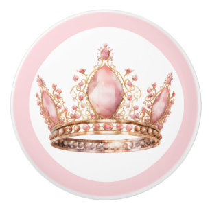 Rosa prinsess Tiara kvinnlig keramisk knopp