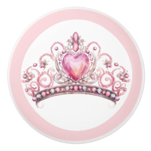 Rosa prinsess Tiara kvinnlig keramisk knopp
