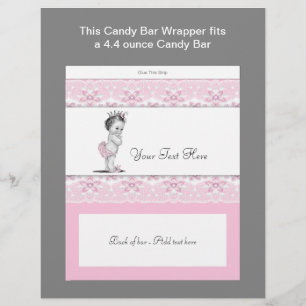Rosa prinsessa baby shower godispappersomslag