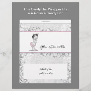 Rosa prinsessa baby shower godispappersomslag