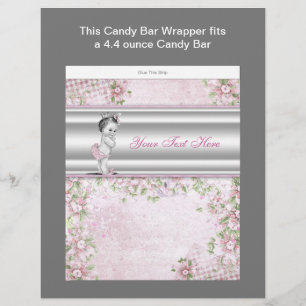 Rosa prinsessa baby shower godispappersomslag