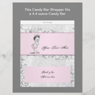Rosa prinsessa baby shower godispappersomslag