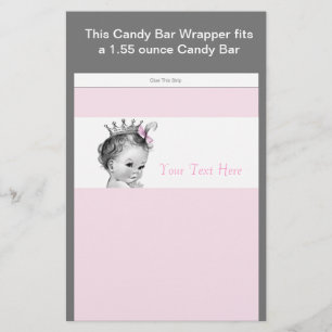 Rosa prinsessa baby shower godispappersomslag