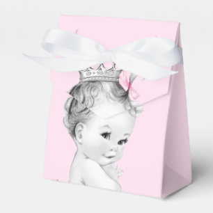Rosa prinsessa baby shower presentlådor