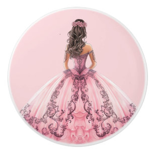 Rosa prinsessa flickas keramiska handtag