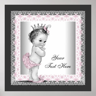 Rosa prinsessa för babyflicka poster