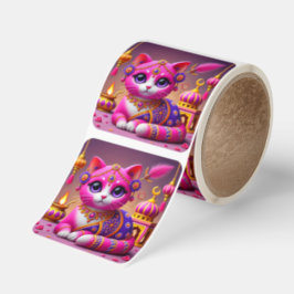 Rosa Prinsessa Kitty Fyrkantigt Klistermärke