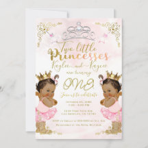Rosa prinsessa tutu & krona tvillingflickors födel