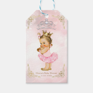 Rosa prinsessa vintage-baby shower- present till f presentetikett