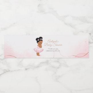 Rosa prinsessan ballerina babydusch vattenflaskor etikett