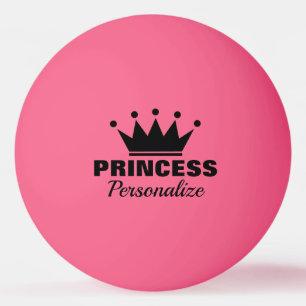 Rosa prinsessan krona bord tennis pong boll