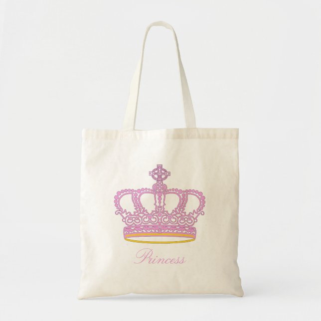 Rosa prinsesskrona tygkasse (Framsidan)