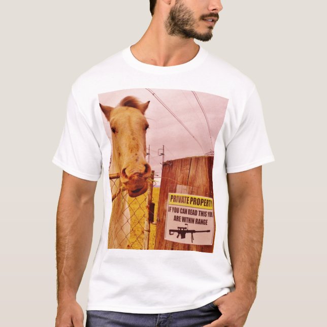 Rosa Private Egendom Horse T-shirt (Framsida)
