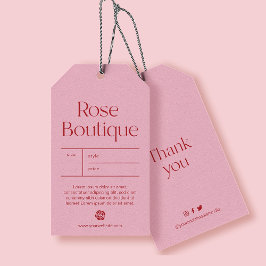 Rosa Produktkläder Hängande Märke Presentetikett