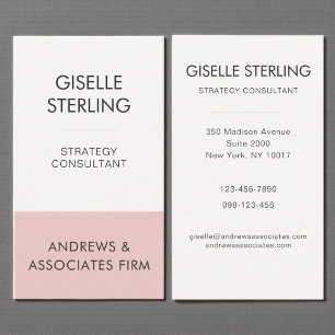 Rosa Professionell Corporate Modern Elegant Visitkort
